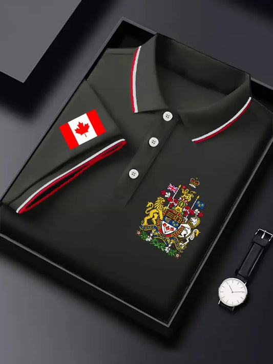 Men’s Happy Canada Day Canadian Maple Leaf Print Casual Top Black / S