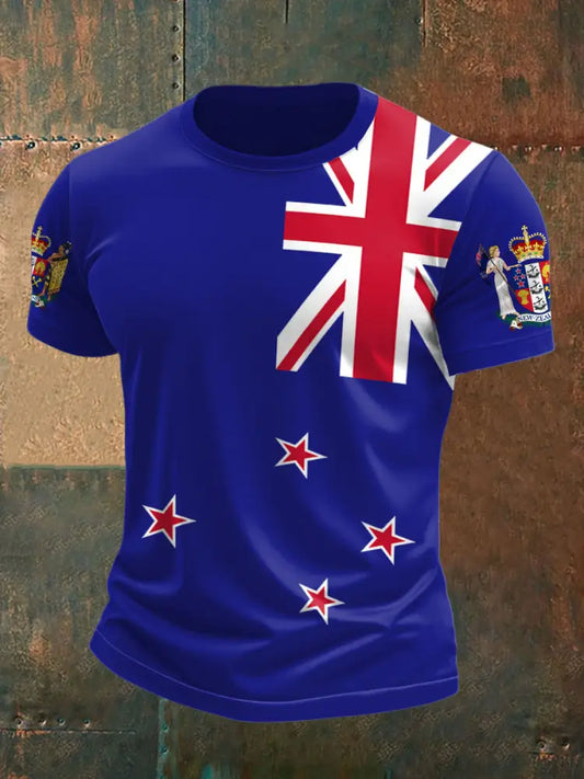 Men’s New Zealand Flag Pride Printed T-shirt Royal Blue / S