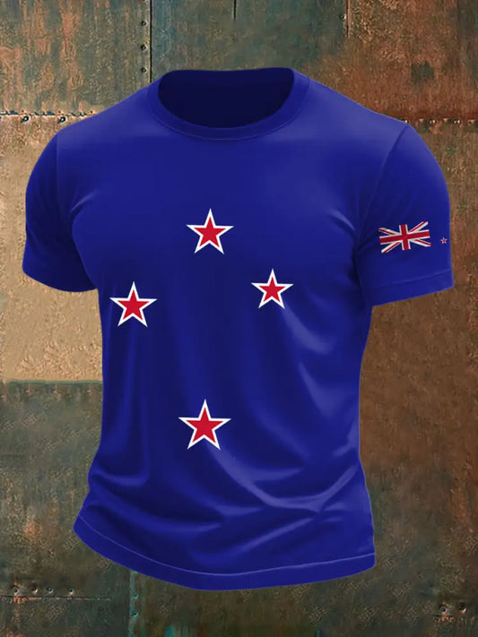 Men’s New Zealand Flag Pride Printed T-shirt Royal Blue / S