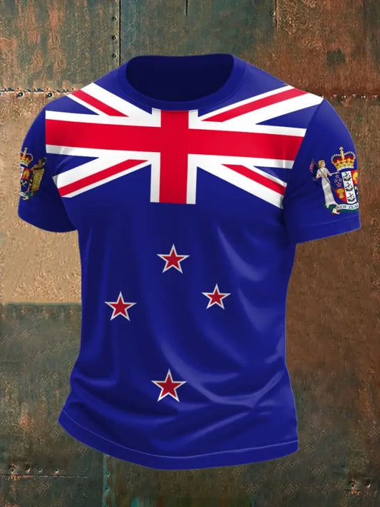Men’s New Zealand Flag Pride Printed T-shirt Royal Blue / S