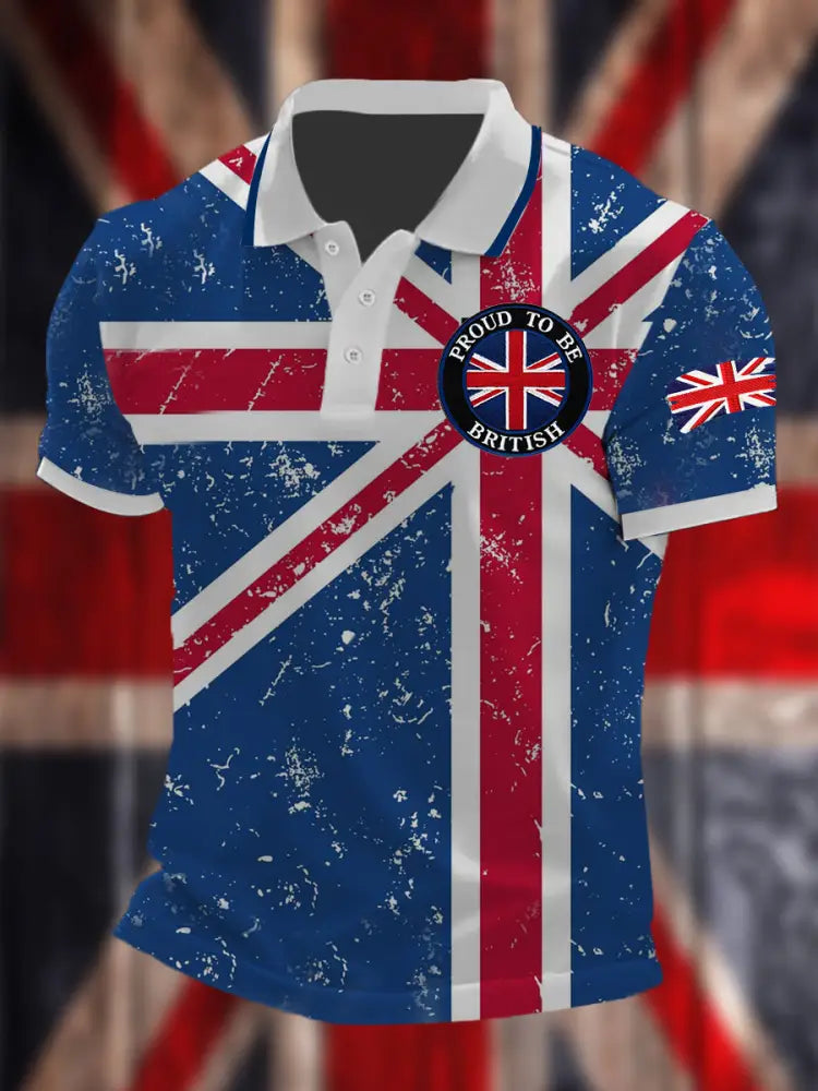 Men’s Proud To Be British Short Sleeve Shirt Blue / S
