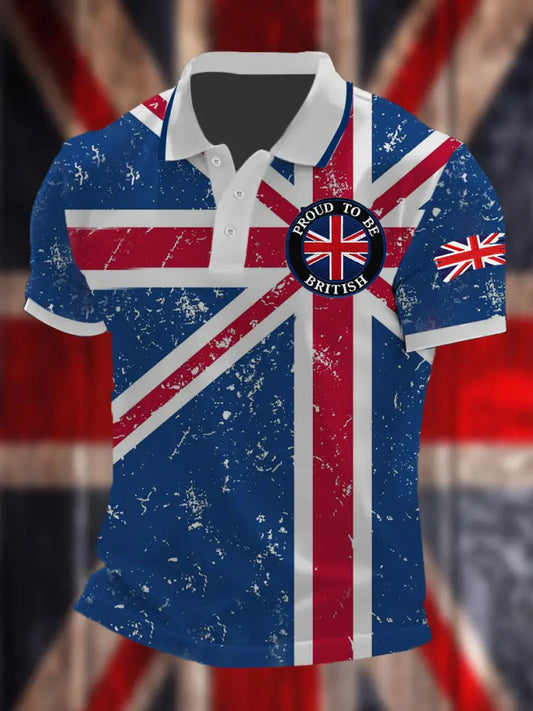 Men’s Proud To Be British Short Sleeve Shirt Blue / S