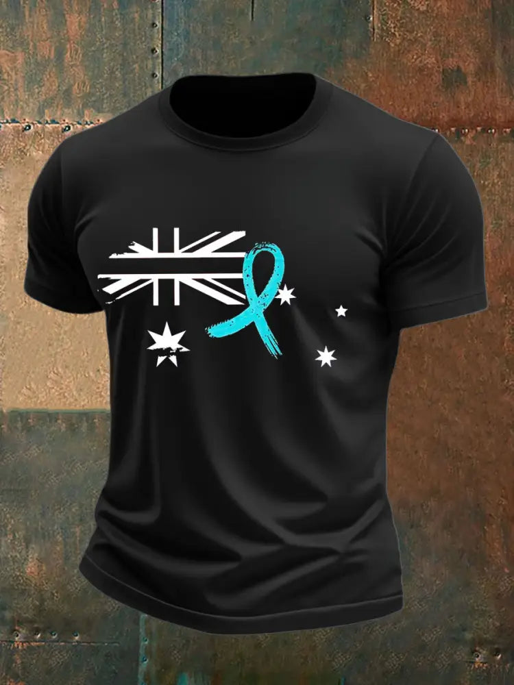 Men’s PTSD Awareness Veteran Printed T-shirt Black / S