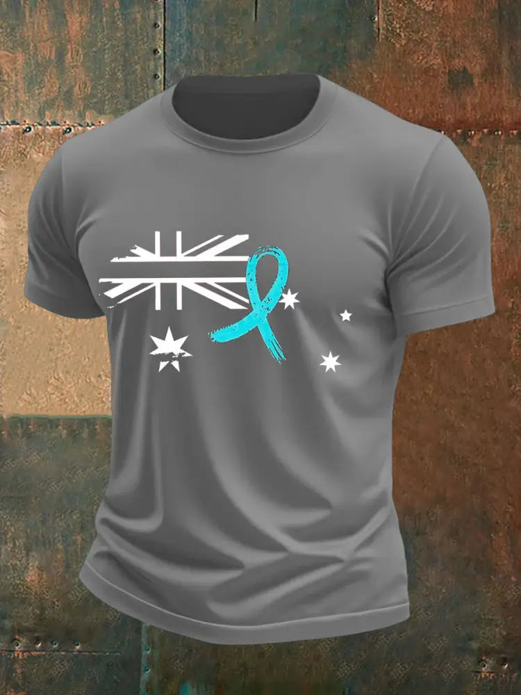 Men’s PTSD Awareness Veteran Printed T-shirt Light Gray / S