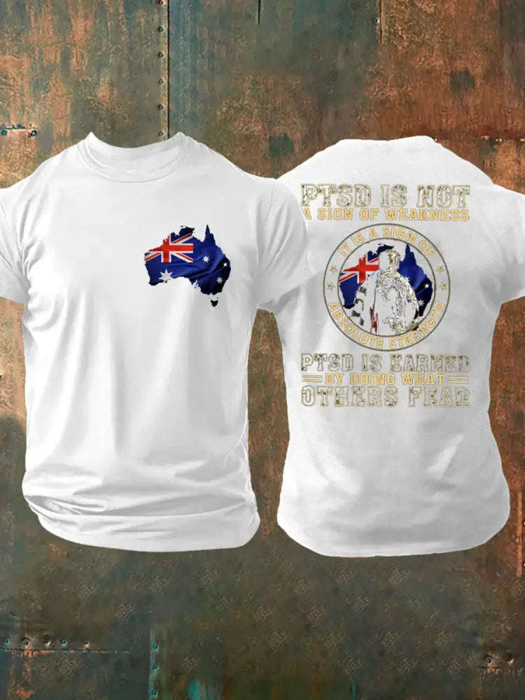 Men’s PTSD Awareness Veteran Printed T-shirt White / S