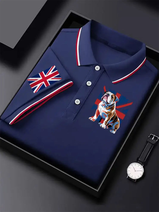 Men’s Vintage British Bulldog Casual Shirt Dark Blue / S
