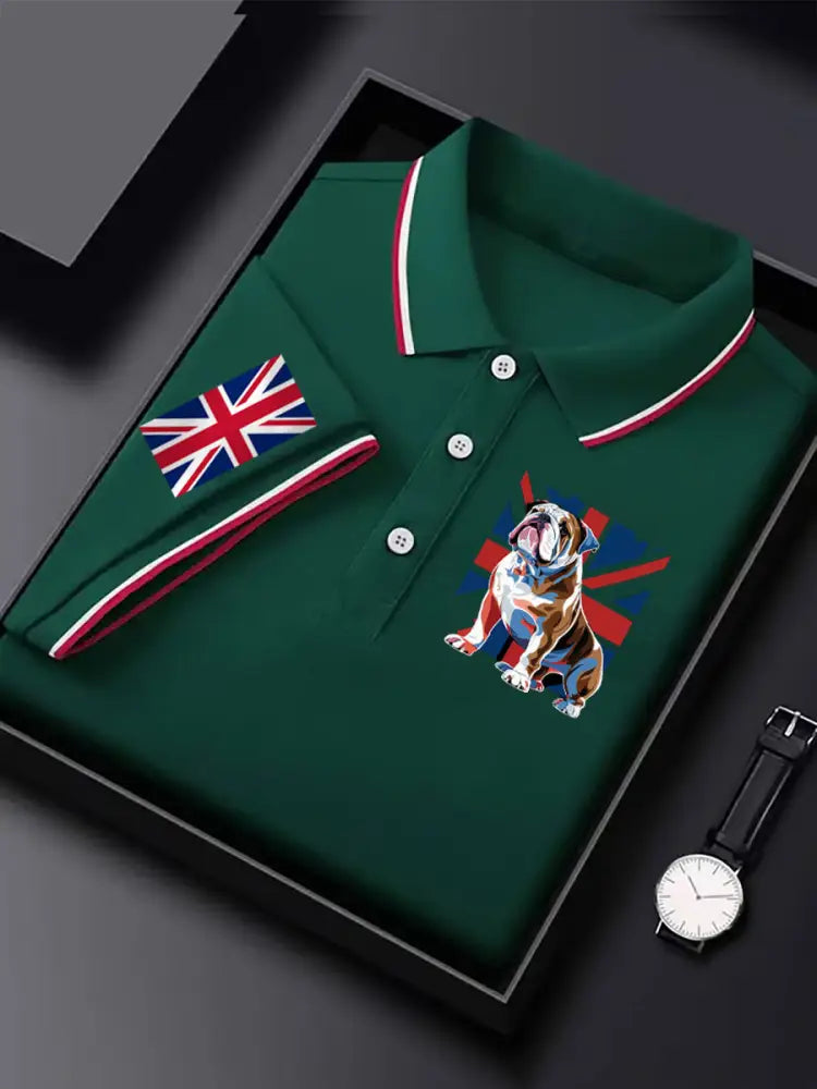 Men’s Vintage British Bulldog Casual Shirt Dark Green / S