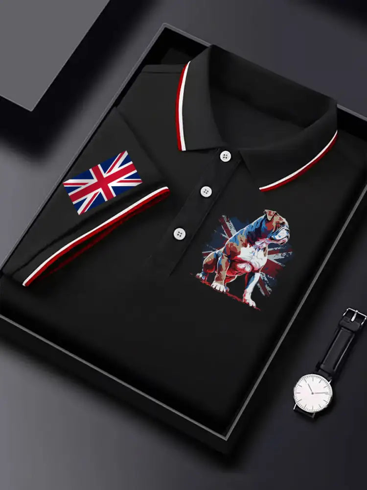 Men’s Vintage England Flag Casual Shirt Black / S