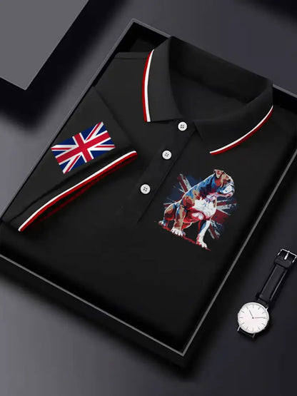 Men’s Vintage England Flag Casual Shirt Black / S