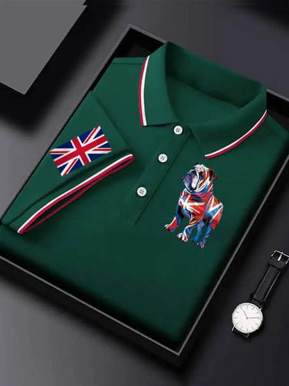 Men’s Vintage England Flag Casual Shirt Dark Green / S