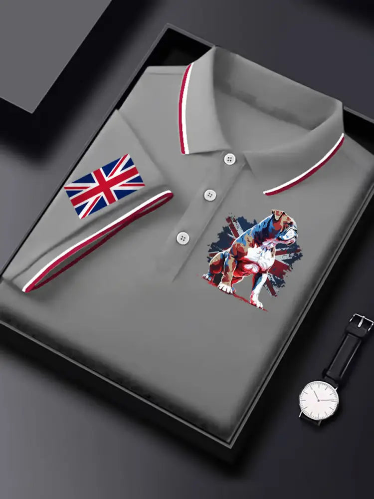 Men’s Vintage England Flag Casual Shirt Gray / S