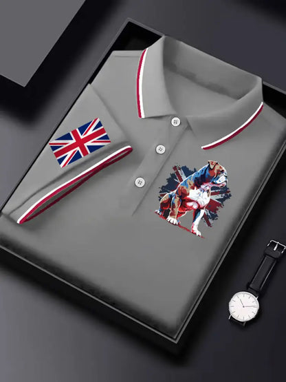 Men’s Vintage England Flag Casual Shirt Gray / S