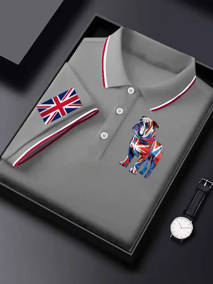 Men’s Vintage England Flag Casual Shirt Gray / S