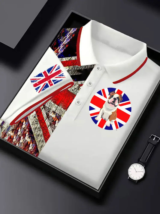 Men’s Vintage England Flag Casual Shirt White / S