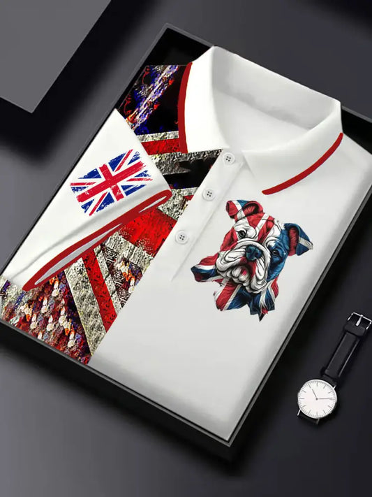 Men’s Vintage England Flag Casual Shirt White / S