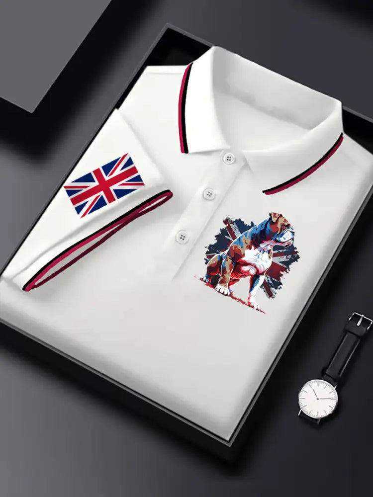 Men’s Vintage England Flag Casual Shirt White / S