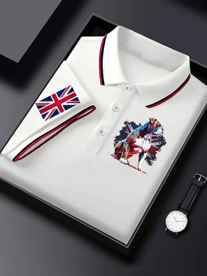 Men’s Vintage England Flag Casual Shirt White / S