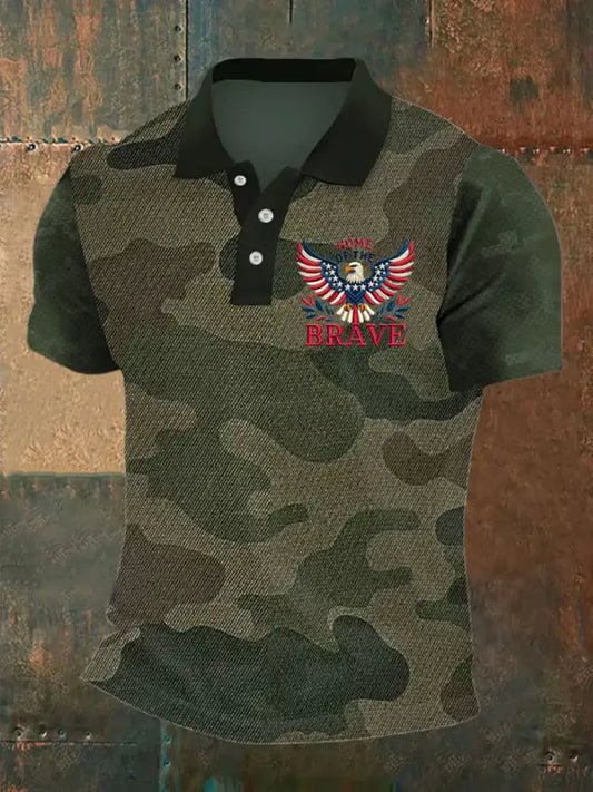 Men’s Vintage Us Army Anniversary Short Sleeve Polo Shirt A / S