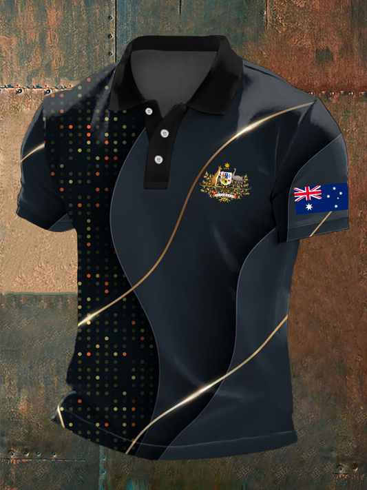 Men's  Australia Short Sleeve Printed Shirt