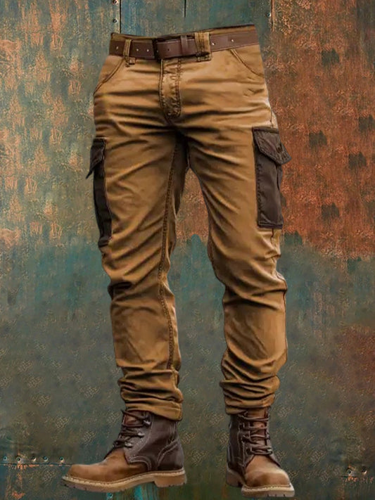 Men's Retro Vacation Business Art Print Casual Workwear Trousers
