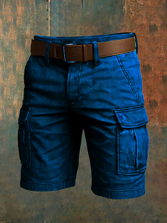 Men's Retro Vacation Business Art Print Casual Shorts