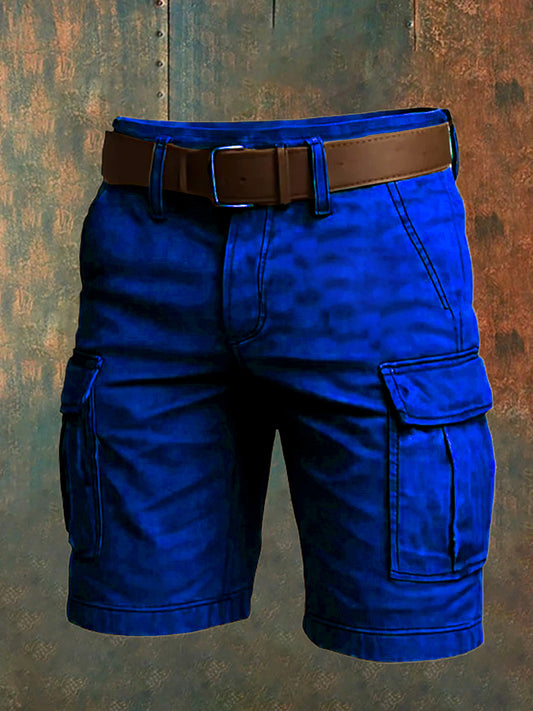 Men's Retro Vacation Business Art Print Casual Shorts