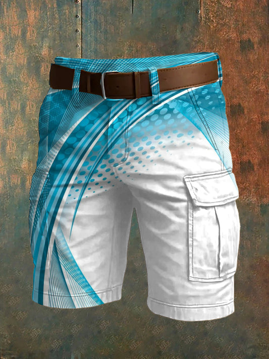Men's Retro Vacation Business Art Print Casual Shorts