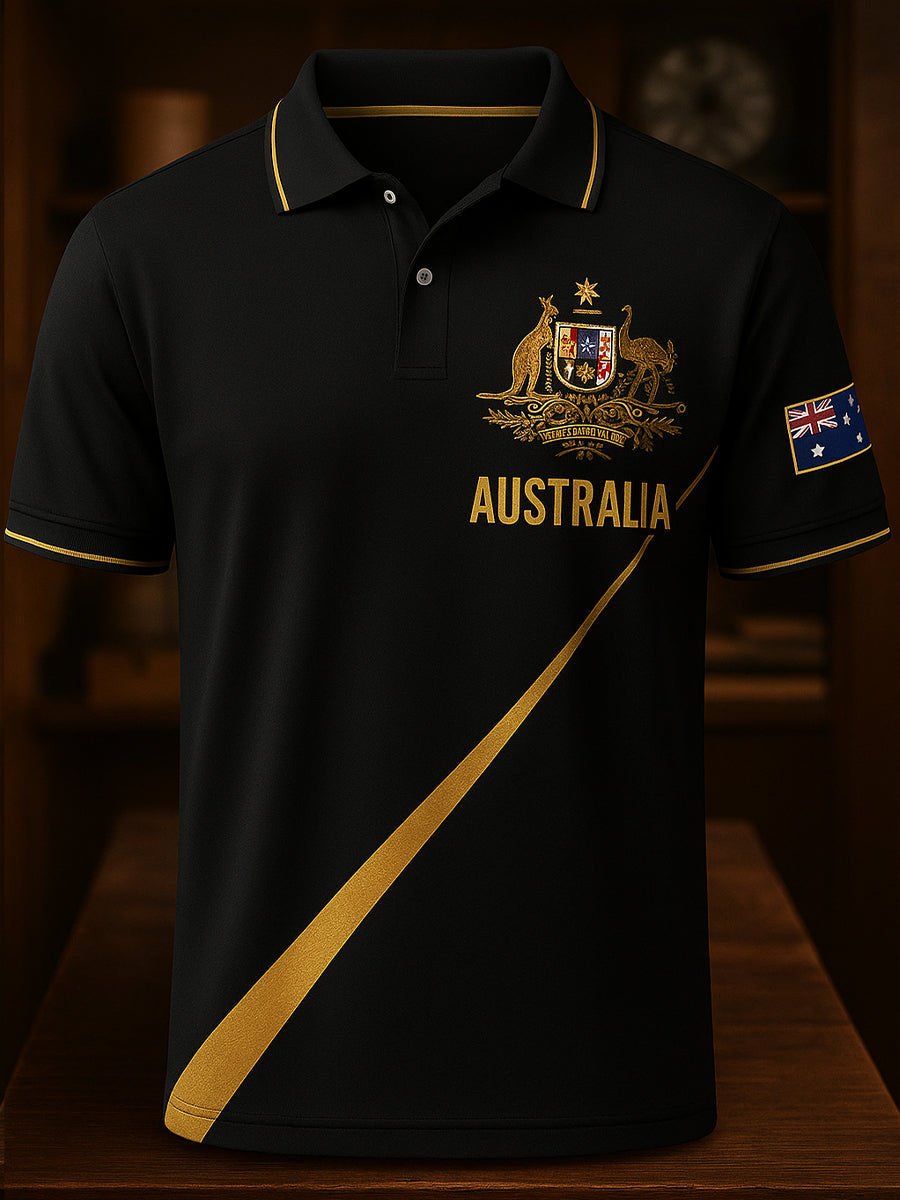 Men's Vintage Australian Holiday Smart Casual Polo Shirt