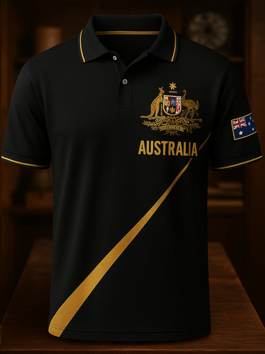 Men's Vintage Australian Holiday Smart Casual Polo Shirt