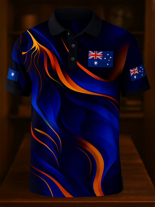 Men's Vintage Australian Holiday Smart Casual Polo Shirt