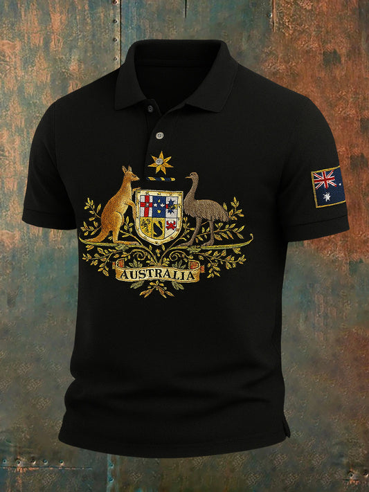 Men's Vintage Australian Holiday Smart Casual Polo Shirt