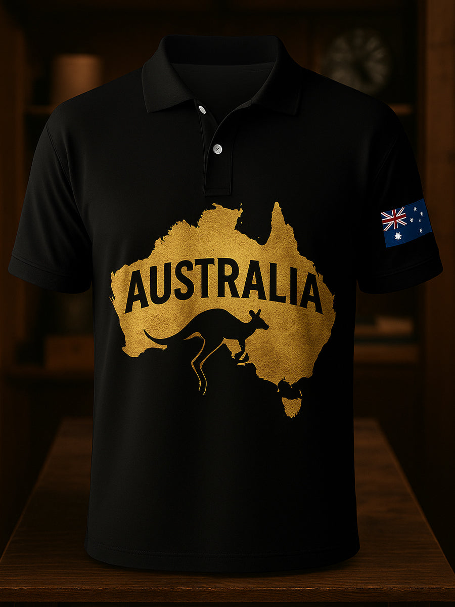 Men's Vintage Australian Holiday Smart Casual Polo Shirt