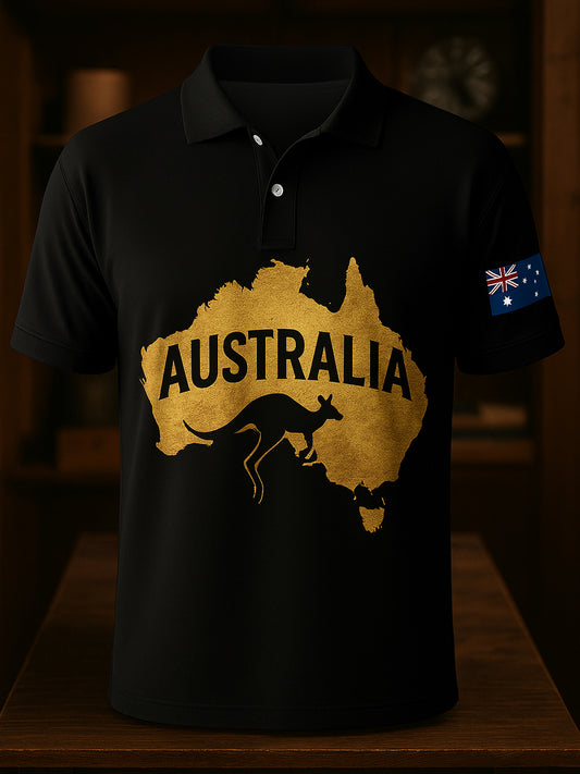Men's Vintage Australian Holiday Smart Casual Polo Shirt