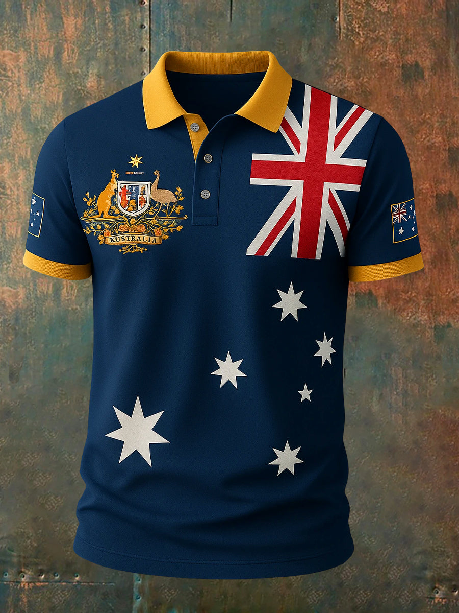 Men's Vintage Australian Holiday Smart Casual Polo Shirt