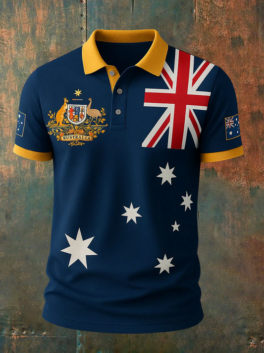Men's Vintage Australian Holiday Smart Casual Polo Shirt