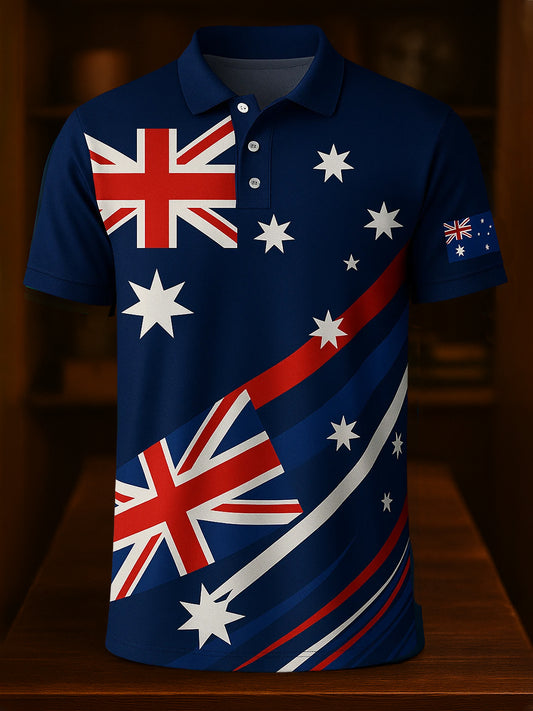 Men's Vintage Australian Holiday Smart Casual Polo Shirt