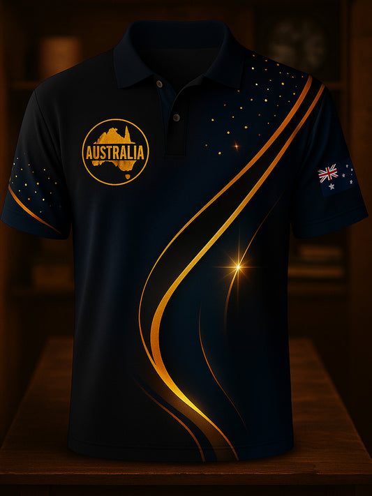 Men's Vintage Australian Holiday Smart Casual Polo Shirt