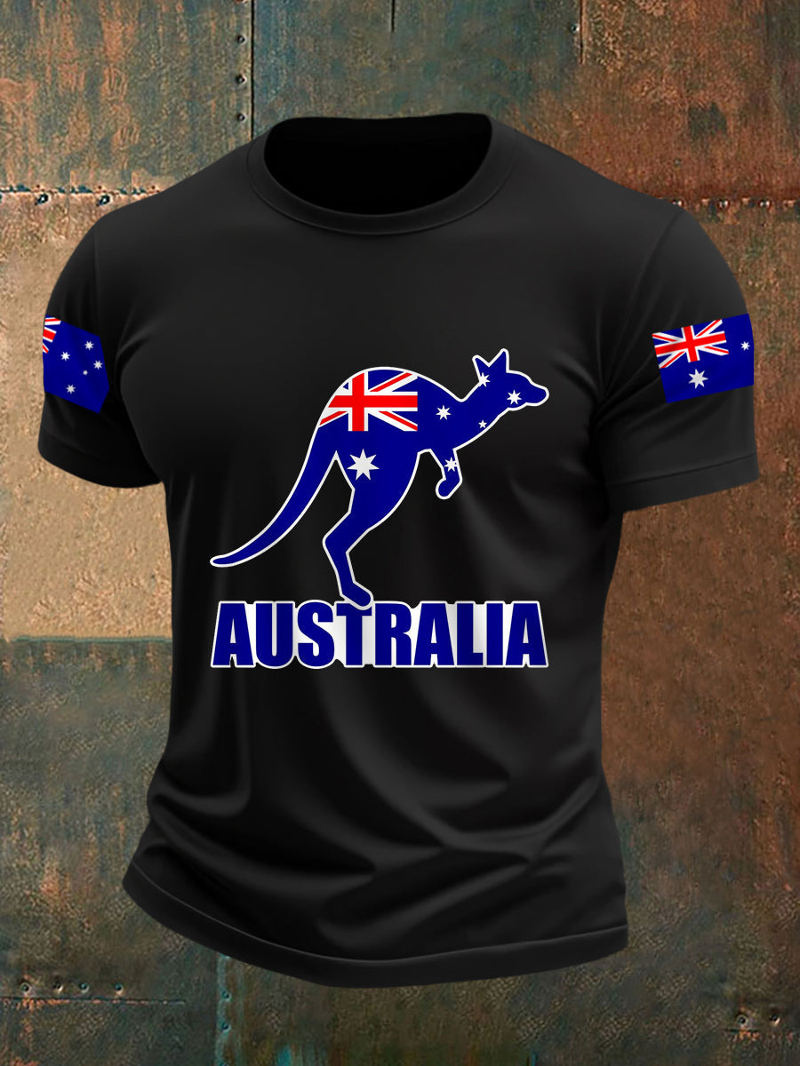Men's Australian Flag Print Casual Tee