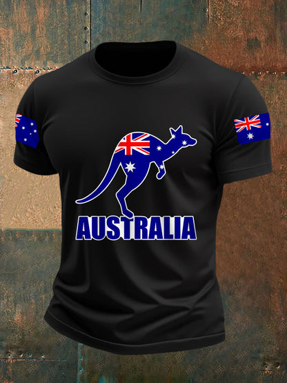 Men's Australian Flag Print Casual Tee