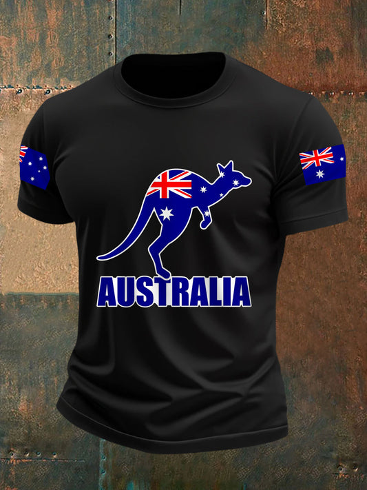 Men's Australian Flag Print Casual Tee