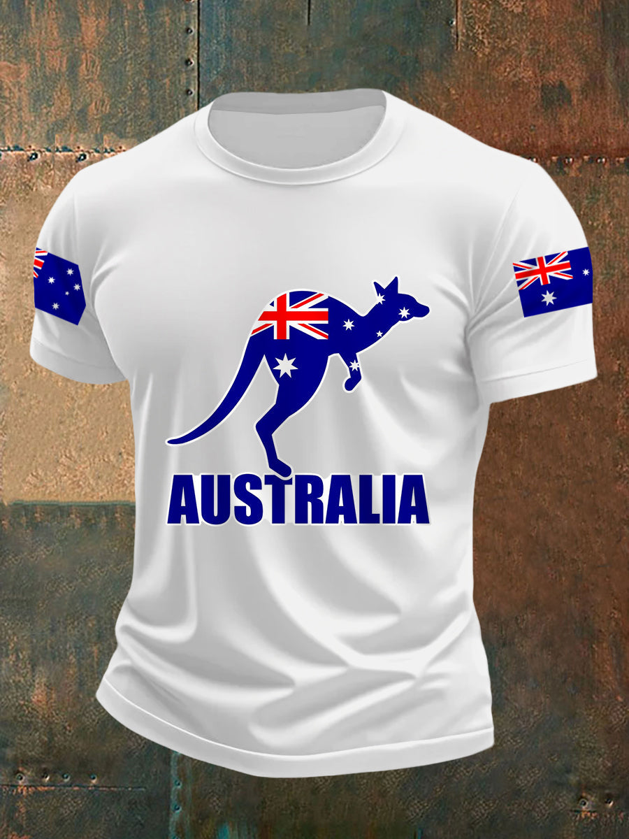 Men's Australian Flag Print Casual Tee