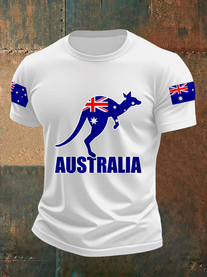 Men's Australian Flag Print Casual Tee