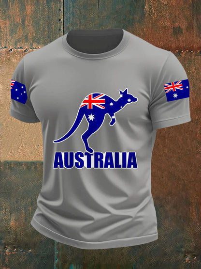 Men's Australian Flag Print Casual Tee