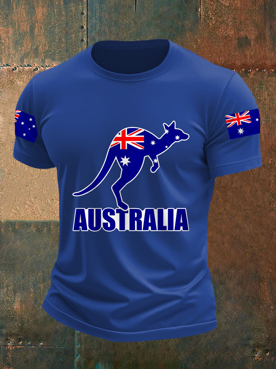 Men's Australian Flag Print Casual Tee