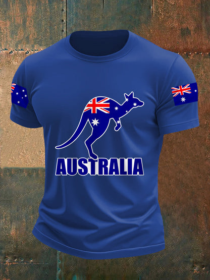 Men's Australian Flag Print Casual Tee