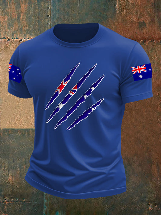 Men's Australian Flag Print Casual Tee