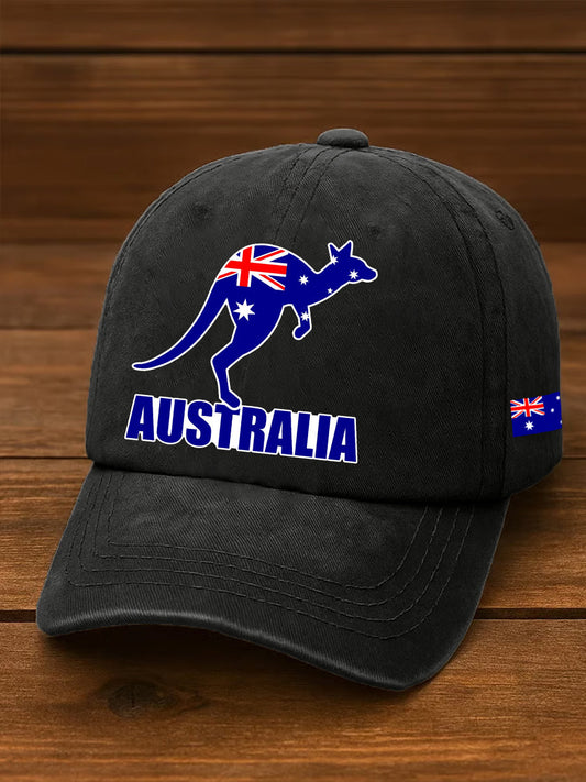 Unisex Australian Flag Kangaroo Print Hat