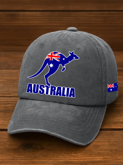 Unisex Australian Flag Kangaroo Print Hat