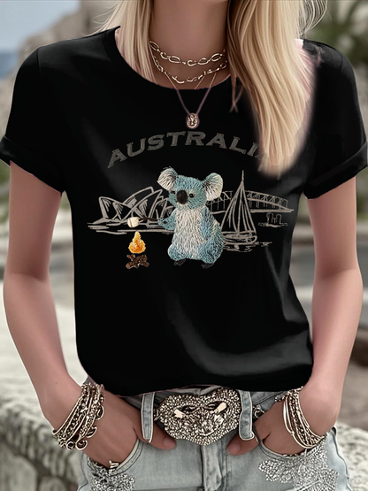 Women's Australian Koala Print short-sleeved T-shirt