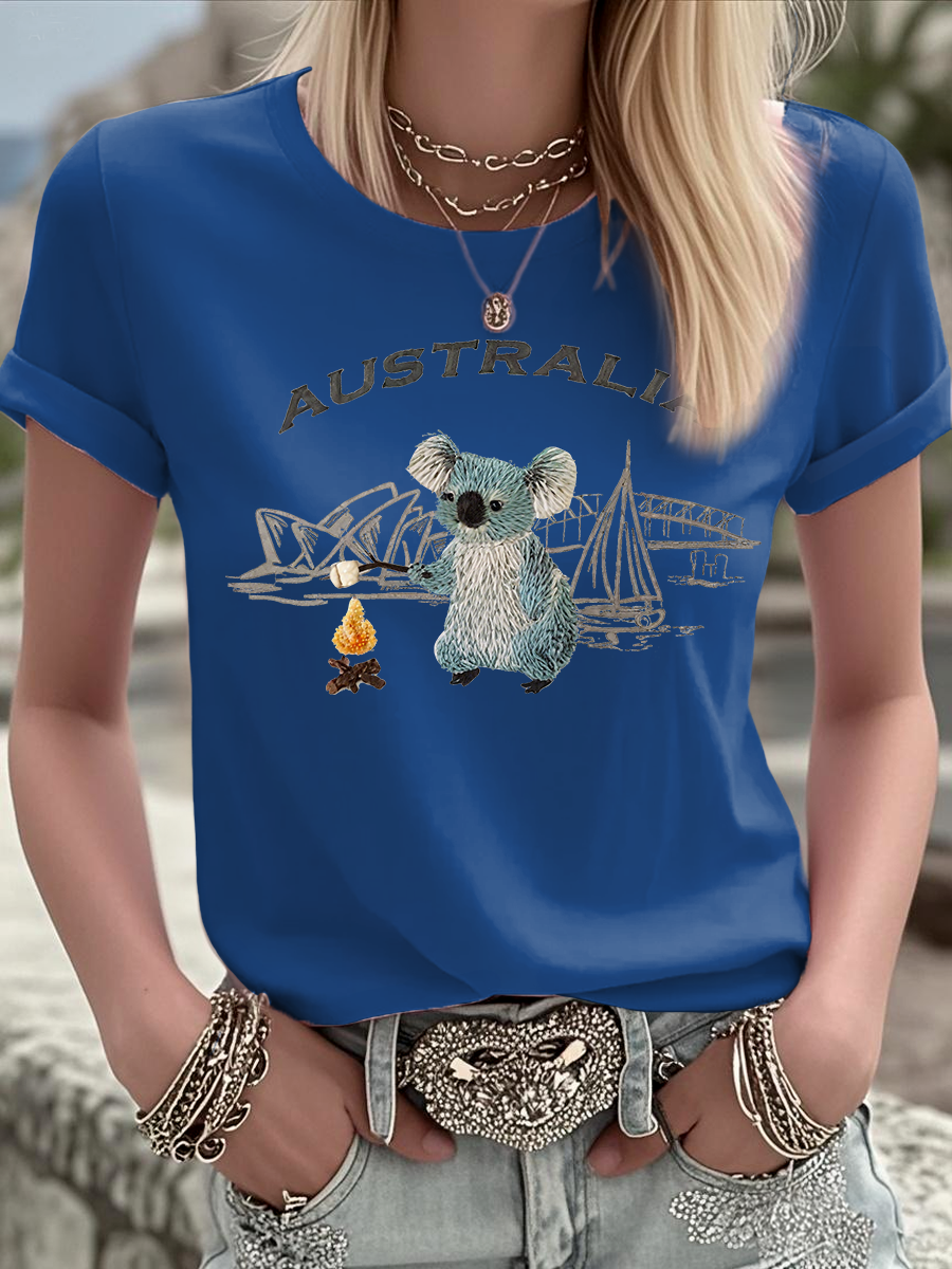 Women's Australian Koala Print short-sleeved T-shirt
